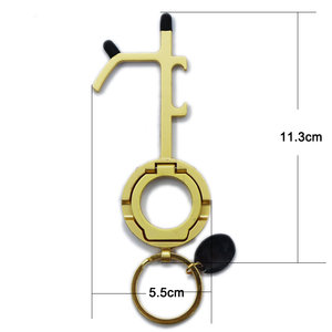 Llaveros de Metal dorado múltiple NFC, abridor de botellas, soporte para teléfono, bolígrafos Stylus, abridor de puerta operado por Prensa, llaveros con cuerda de carrete - Product Image 3