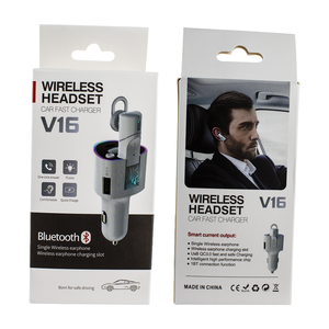 Cargador de encendedor de cigarrillos de coche 2 en 1 PD 36/65W USB QC3.0 carga rápida con auriculares inalámbricos individuales y luz colorida - Product Image 1