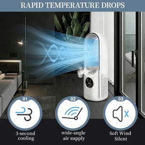 2026 Quiet Bladeless Tower Fan, 6-Hour Timer Desktop Air Cooler with Humidifying Function, Wide-Angle Cooling for Home Office - Product Image 5