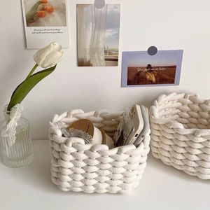 MSH Panier d'articles divers de table en corde de coton artisanal pour collation cosmétique - Product Image 1