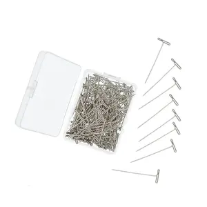 100ピース/箱T Pin Clips For Wig Weaving Making Hair Extension Mannequin Canvas Block Head Hair Weaving Tools 38ミリメートル