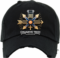 Casquette de baseball unisexe non structurée à 6 panneaux en coton délavé et vieilli, avec patch PVC, réglable, personnalisable avec logo OEM