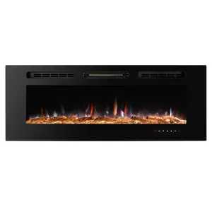 hot selling 9 colors indoor decorative wall mounted recessed electric fireplace with led light 3d decor fire flame
