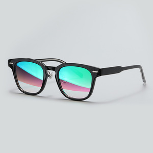 Lunettes de soleil rectangulaires à monture transparente, verres miroir, protection UV 100%, unisexe, mode décontractée, adulte - Product Image 3