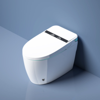 Kloset Pintar Keramik Sensor Cerdas, Terpasang di Lantai, Monarch Smart Elongated P-trap, Dudukan Berpemanas
