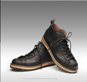 Men's Genuine Leather Work <b>Boots</b> High Top Casual <b>Boots</b> - Product Image 4