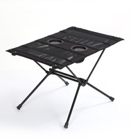 Table de camping ultralégère en aluminium, pliable avec porte-gobelet, hauteur réglable, mobilier d'extérieur en maille respirante