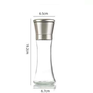 Juego de molinillo de sal y pimienta Premium, uso manual, molinillo de hierbas y especias de vidrio alto, logotipo personalizado, capacidad de 200ml - Product Image 5