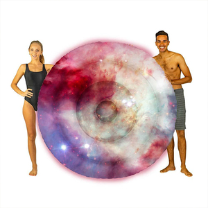 Flotador Inflable Gigante de 72 Pulgadas con Luces LED, <span class=keywords><strong>Isla</strong></span> Galáctica, Colchón de Aire Redondo, Balsa de Agua de PVC Grueso para Adultos - Product Image 1