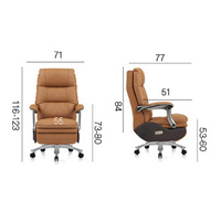 Fauteuil de Direction Modulaire pour Bureau, en Cuir Véritable, Hauteur Réglable, Design Moderne pour la Maison et l'Hôtel