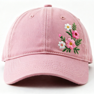 Gorra de Béisbol Bordada con Ramo de Flores, Regalo para el Día de la Madre, Gorra de Béisbol de 6 Paneles, Hebilla Metálica Ajustable, Algodón Suave y Transpirable - Product Image 1
