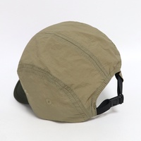 Nouveau design, vente en gros, casquettes de camping à 5 panneaux en nylon léger à séchage rapide, avec logo en patch de caoutchouc personnalisé et visière plate, pour activités de plein air, cyclisme et randonnée