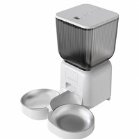 Distributeur automatique intelligent pour animaux de compagnie 4,5 L, double gamelle, contrôle par application, alimentation à distance, enregistrement vocal 10s, distribution quantitative programmée pour chats et chiens