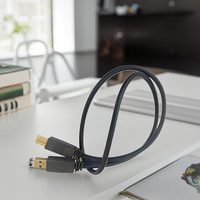 Kabel Komputer AOTECH 1.0M/1.5M PVC/Nylon Berjaket Pelindung Anyaman USB 3.0 Tipe-A Male ke B Male Ramah Lingkungan Bersertifikasi CE/FCC
