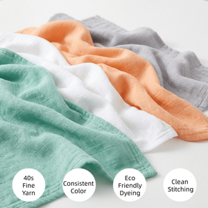Manta Envolvente de Muselina para Bebé, de Bambú y Algodón Orgánico, Suave y Sedosa, de Color Liso, 120*120cm, Personalizada de Fábrica - Product Image 3