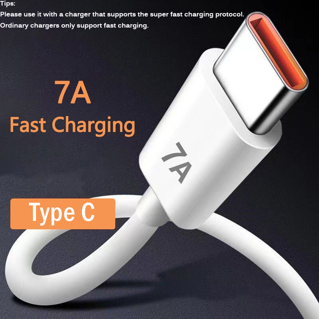 Factory 7A USB Type C Cable 100W Super-Fast Charging Cable for Huawei QC3.0 Type C USB Fast Charge Data Cord for Phones XiaoMi
