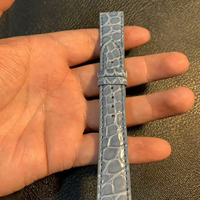 Nouveau bracelet de montre pour homme en cuir véritable à motif crocodile, style plat, accessoire universel pour montre