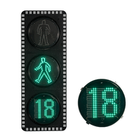 Feu de signalisation piétonnier LED 300 mm avec compte à rebours matriciel intégré, faible consommation d'énergie pour centre de transport