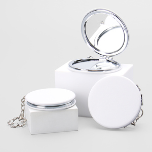 <span class=keywords><strong>Miroir</strong></span> compact rond personnalisable avec <span class=keywords><strong>porte</strong></span>-clés, <span class=keywords><strong>miroir</strong></span> de maquillage pliable double face - Product Image 2
