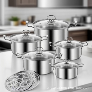 Bộ nồi inox hiện đại 10 món Yolecen Cross-Border Supply, bán chạy ở Đông Nam Á, chất liệu kim loại - Product Image 3