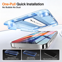 Colle complète 2.5D 0.33mm 28 °   Protection d'écran en verre trempé anti-espion pour iPhone 17 16 15 14 13 Pro Max avec cadre d'alignement anti-poussière