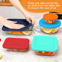 Couvercles de remplacement en silicone de qualité alimentaire, compatibles lave-vaisselle et micro-ondes, pour bols en verre Pyrex et Anchor Hocking