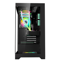 SNOWMAN Gaming PC Case Mid Tower Computer Case M-ATX / Mini-ITX Customized Tempered Glass Black Color Computer Case