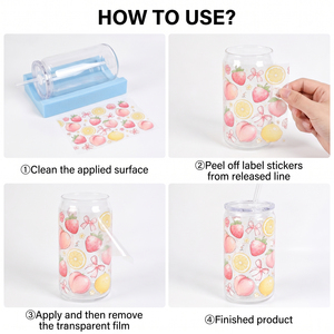 Autocollants PET UV de qualité supérieure pour enveloppes de tasses DTF, imperméables, résistants au gel et lavables, pour gobelets, bouteilles et mugs, transfert à froid - Product Image 6