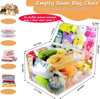 Sac de rangement pour jouets en peluche en PVC transparent, moderne, imperméable, grande capacité, organisateur d'animaux en peluche, conteneur de rangement pour poupées d'enfants