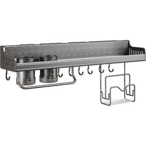 Étagère de <span class=keywords><strong>rangement</strong></span> murale pour <span class=keywords><strong>cuisine</strong></span>, sans perçage, grande capacité, organisateur d'épices, de <span class=keywords><strong>couteaux</strong></span>, de baguettes, de cuillères, facile à nettoyer - Product Image 5