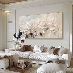 Cuadro Decorativo <span class=keywords><strong>de</strong></span> Lujo <span class=keywords><strong>para</strong></span> el Hogar, Impresión Artística <span class=keywords><strong>de</strong></span> Ramo Floral Blanco, Pintura al Óleo Pintada a Mano sobre Lienzo, Cuadro Moderno Grande <span class=keywords><strong>para</strong></span> <span class=keywords><strong>Sala</strong></span> <span class=keywords><strong>de</strong></span> Estar - Product Image 1