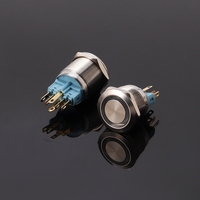   Interrupteur à bouton-poussoir LED certifié CMP IP65 22 mm, étanche, en métal, conforme à la norme ROHS, courant maximal 5A