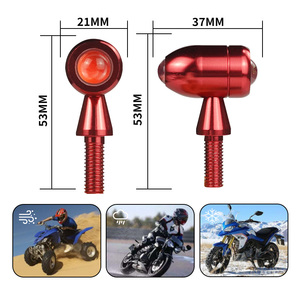 Mini Luz LED Retro de Metal para <span class=keywords><strong>Matrícula</strong></span> de Motocicleta, Ojo de Águila Rojo, 12V, Luz Trasera Intermitente Brillante - Product Image 4