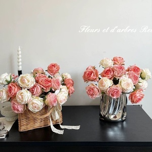 Fatto <span class=keywords><strong>a</strong></span> mano High-in giardino <span class=keywords><strong>Monet</strong></span> ispirato ai ornamenti di stoffa Rose decorazione tavolo da pranzo per soggiorno per ristoranti - Product Image 4