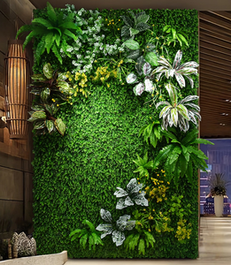 Mur végétal en herbe, feuillage, panneau de fleurs, plantes artificielles, jardin vertical, mur <span class=keywords><strong>vert</strong></span> en plastique - Product Image 6