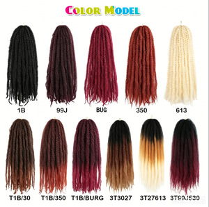 Extensions capillaires synthétiques populaires, douces et volumineuses, 18 pouces, Afro Kinky Curly Marley Twist, <span class=keywords><strong>pour</strong></span> tresses au crochet et tresses à la main, en vrac - Product Image 4