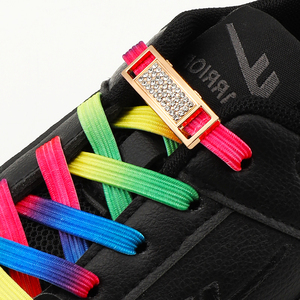 Nuevos cordones con cierre de diamante sin lazos, cordones elásticos con purpurina, zapatillas de tenis, cordones para zapatos sin corbata, cordones planos, accesorios para zapatos - Product Image 3