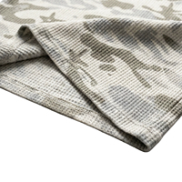 T-shirt personnalisé pour homme en maille gaufrée à manches longues, coupe ample et oversize, imprimé camouflage numérique, en coton de haute qualité