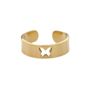 Butterfly Open <b>Ring</b> Set For Women 18K <b>Titanium</b> Steel Simple Design Gift Jewelry - Product Image 5