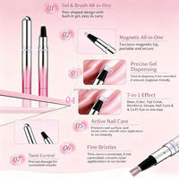 Stylo Gel Magnétique 7-en-1 pour Ongles Effet Œil de Chat, Gel de Construction Mat et Pailleté, Couleur Unique, Séchage UV/LED, Soak Off, pour Salon et Manucure DIY
