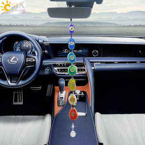 CSJA-Hoja de ágata de 7 Chakras, símbolo curativo, ventana de pared, <span class=keywords><strong>cristales</strong></span> de coche, adornos <span class=keywords><strong>colgantes</strong></span>, decoración <span class=keywords><strong>Feng</strong></span> <span class=keywords><strong>Shui</strong></span> K019, venta al por mayor - Product Image 2
