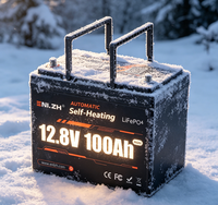 Baterai Mini LiFePO4 Enlzh High Safety 12.8V 100Ah dengan Fitur Pemanasan Otomatis, Mendukung Koneksi 4 Seri untuk Penyimpanan Energi