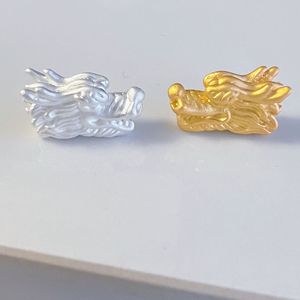 ลูกปัดหัวมังกรจีนโบราณ สีทองด้านและสีเงิน ทำจากโลหะผสม สำหรับงาน DIY เครื่องประดับ อุปกรณ์ทำสร้อยข้อมือ และงานฝีมือ - Product Image 1