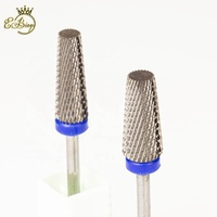 Fraise à ongles professionnelle en carbure de tungstène, 3/32 pouces, double face, 6,0 à 7,0 mm, dents de coupe transversales moyennes, 5 en 1, profil conique, tête plate
