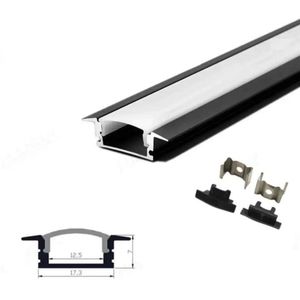 Meijia 17 mét chiều rộng lõm gắn nhôm <span class=keywords><strong>Led</strong></span> hồ sơ ánh sáng với PC bìa chất lượng tốt đen trắng <span class=keywords><strong>LED</strong></span> kênh khuếch tán - Product Image 1