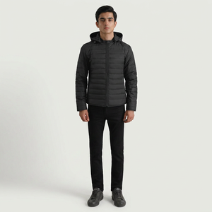 2025 Customize <b>Men's</b> <b>Long</b> Sleeve Outdoor <b>Jacket</b> 100% Polyester Fabric Stand Collar Zipper Style Puffer <b>Jacket</b> For Winter Use - Product Image 1