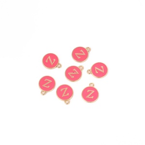 Ciondolo Charm Alfabeto Inglese Bifacciale con Lettera Iniziale, Charm Carino Blu Bifacciale Fai da Te per Creazione Gioielli Braccialetti - Product Image 3