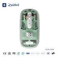 Souris de jeu optique USB 2,4 GHz, mini souris avec rétroéclairage LED, couvercle magnétique transparent, triple mode BT sans fil, rechargeable par Type-C