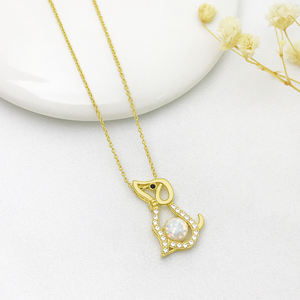 कस्टम पशु कुत्ते प्रेमी पिल्ला बिल्ली कुत्ते डिजाइन लटकन 925 स्टर्लिंग चांदी सोना मढ़वाया श्रृंखला हार महिलाओं के लिए - Product Image 5