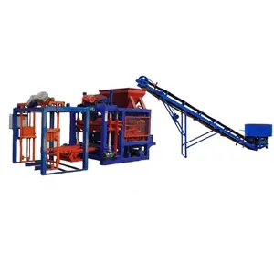 QT4-25 concrete interlocking paving molds full auto soil brick making machine